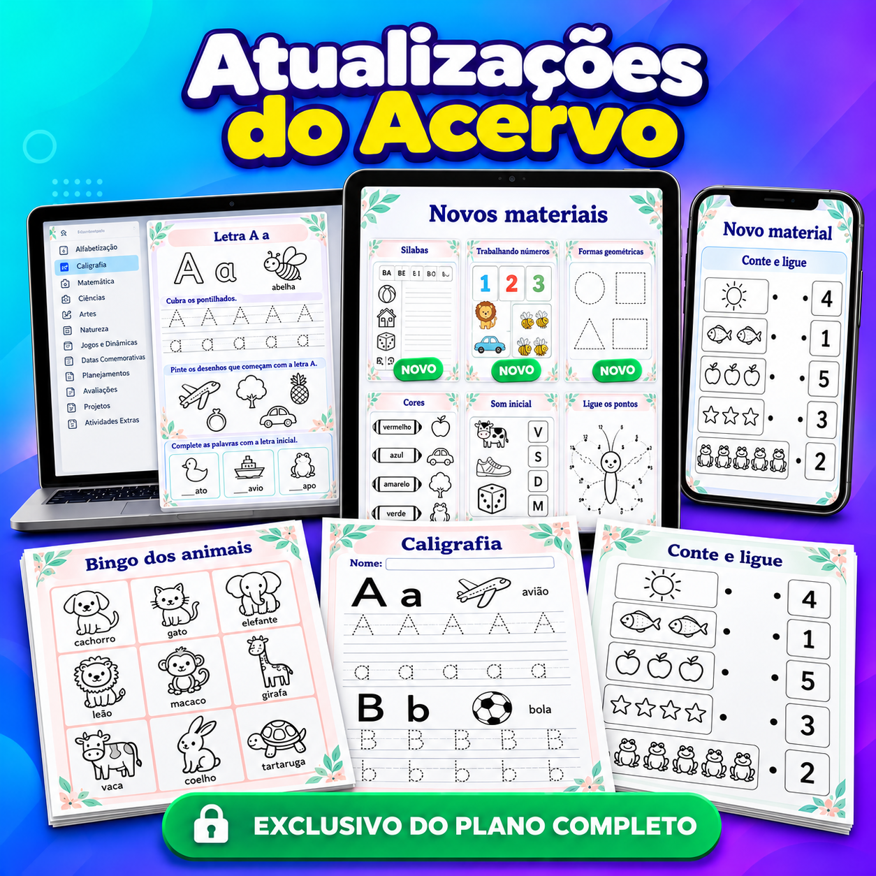 Prévia ilustrativa: Atualizações do Acervo