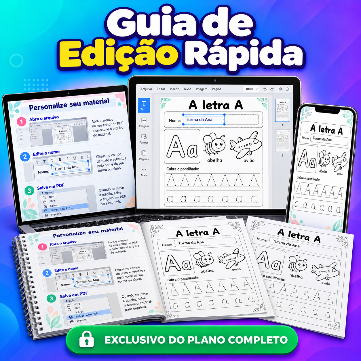 Prévia ilustrativa: Guia de Edição Rápida
